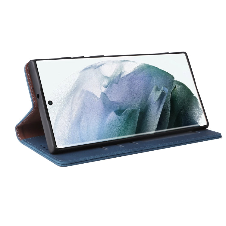 For Samsung Galaxy S22 Ultra 5G Simple Suction Closure Leather Phone Case