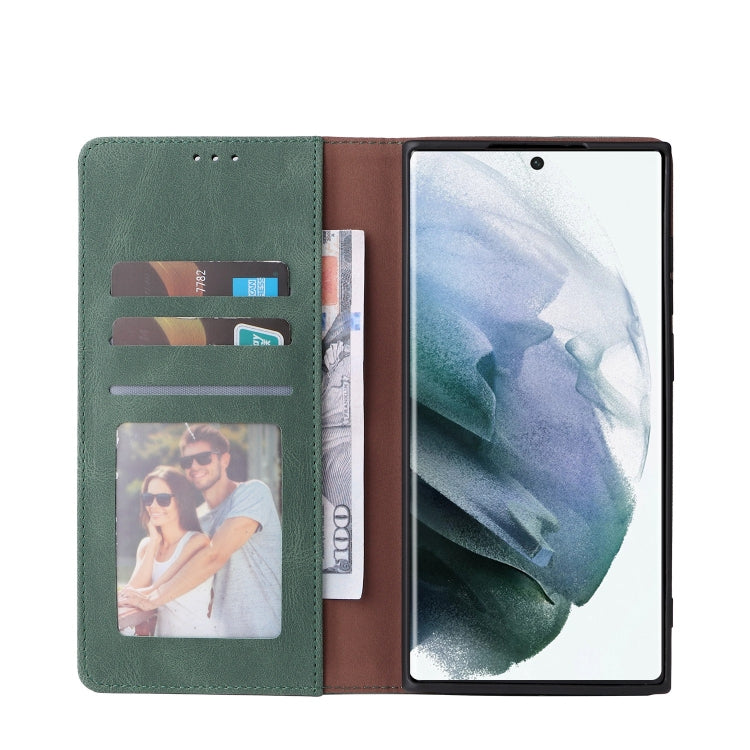 For Samsung Galaxy S22 Ultra 5G Simple Suction Closure Leather Phone Case