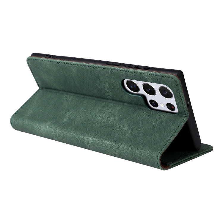 For Samsung Galaxy S22 Ultra 5G Simple Suction Closure Leather Phone Case
