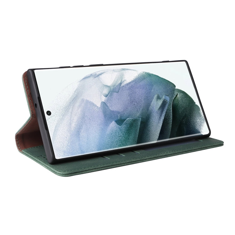 For Samsung Galaxy S22 Ultra 5G Simple Suction Closure Leather Phone Case