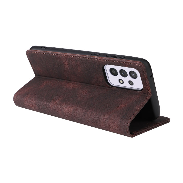 For Samsung Galaxy A33 5G Simple Suction Closure Leather Phone Case