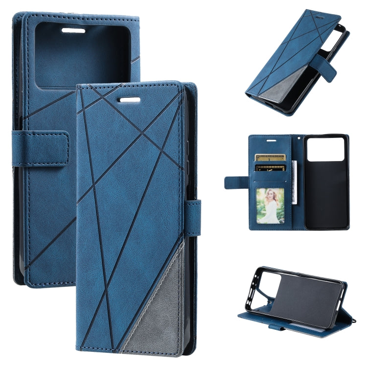 For Xiaomi Poco M4 Pro 5G Skin Feel Splicing Leather Phone Case