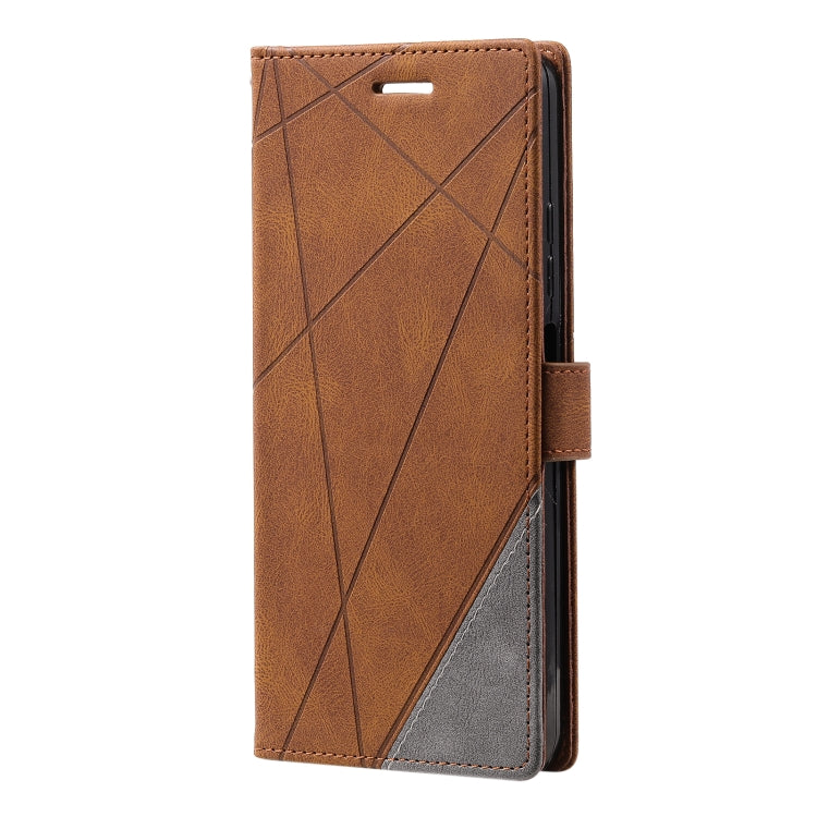 For Xiaomi Poco M4 Pro 5G Skin Feel Splicing Leather Phone Case