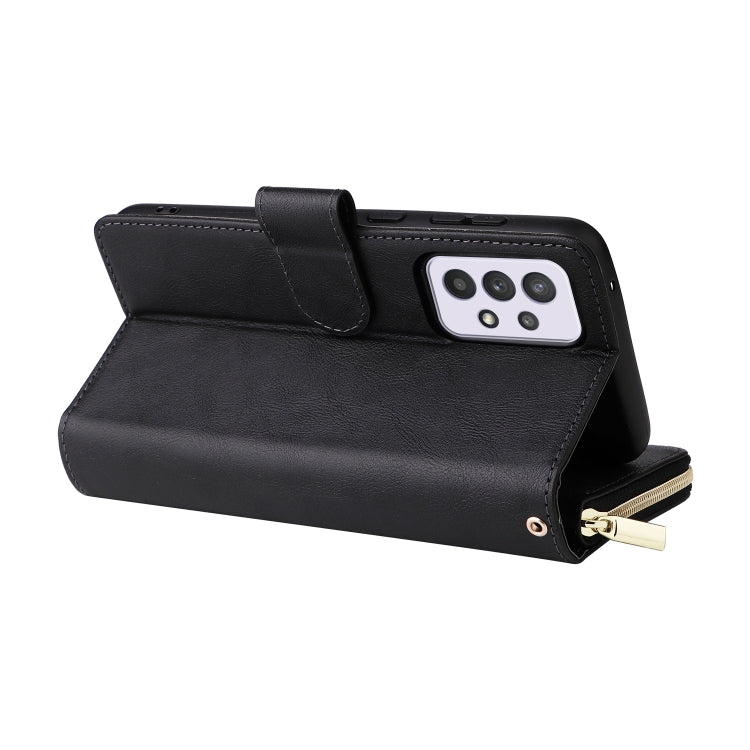 For Samsung Galaxy A33 5G 9 Card Slots Zipper Wallet Bag Leather Phone Case