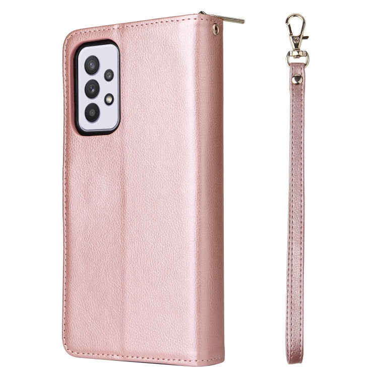 For Samsung Galaxy A33 5G 9 Card Slots Zipper Wallet Bag Leather Phone Case