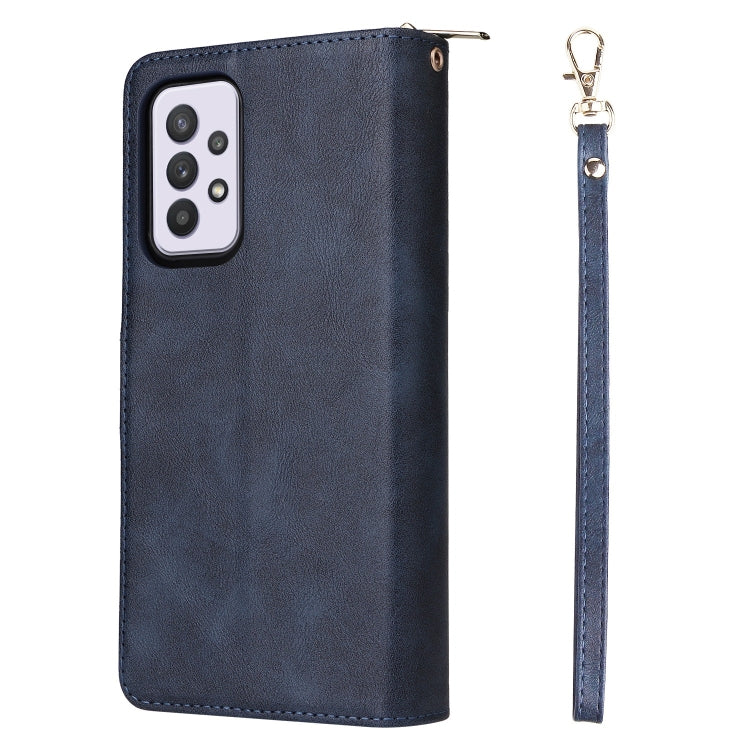 For Samsung Galaxy A33 5G 9 Card Slots Zipper Wallet Bag Leather Phone Case