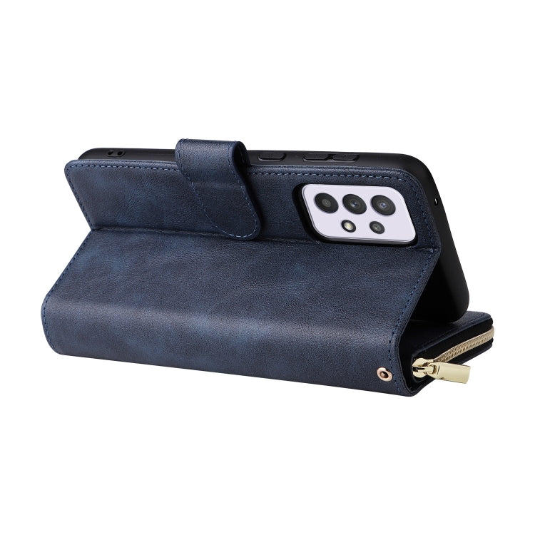 For Samsung Galaxy A33 5G 9 Card Slots Zipper Wallet Bag Leather Phone Case