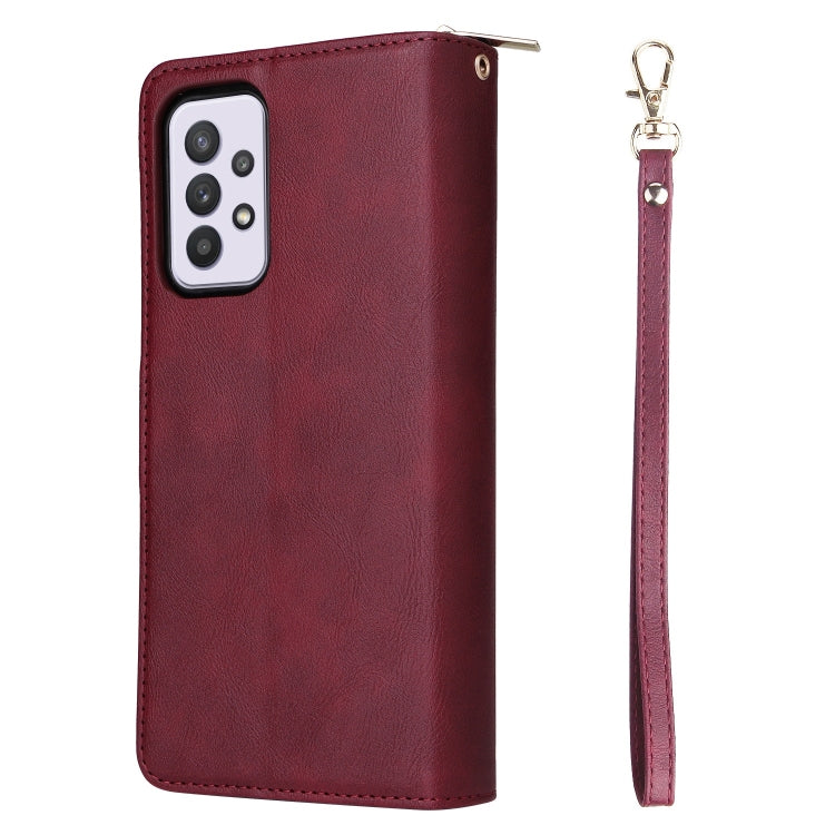 For Samsung Galaxy A33 5G 9 Card Slots Zipper Wallet Bag Leather Phone Case