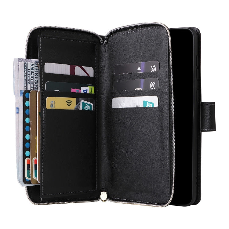 For Samsung Galaxy A53 5G 9 Card Slots Zipper Wallet Bag Leather Phone Case