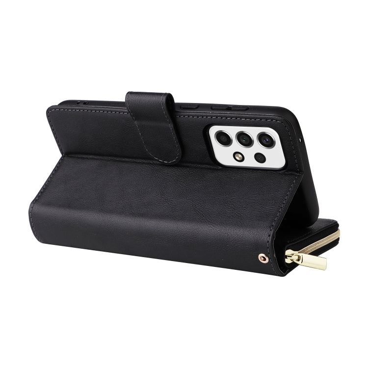For Samsung Galaxy A53 5G 9 Card Slots Zipper Wallet Bag Leather Phone Case