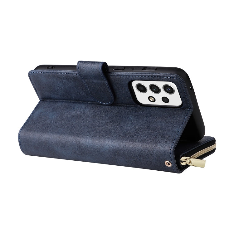 For Samsung Galaxy A53 5G 9 Card Slots Zipper Wallet Bag Leather Phone Case