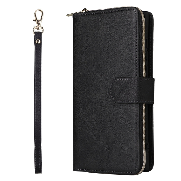 For Samsung Galaxy S22 Ultra 5G 9 Card Slots Zipper Wallet Bag Leather Phone Case