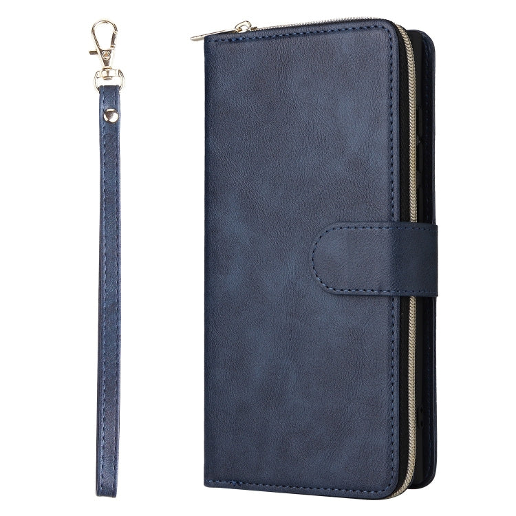 For Samsung Galaxy S22 Ultra 5G 9 Card Slots Zipper Wallet Bag Leather Phone Case