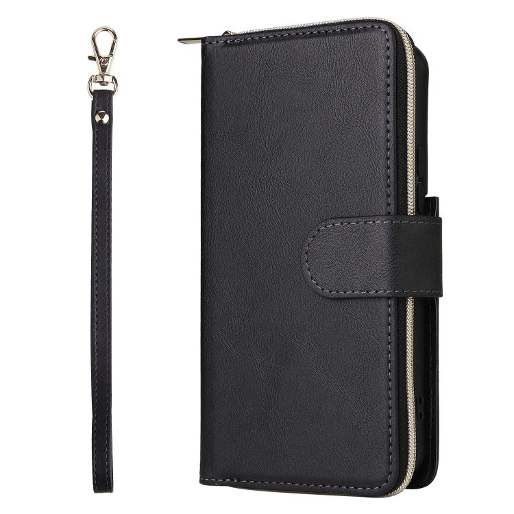 For Samsung Galaxy S22 5G 9 Card Slots Zipper Wallet Bag Leather Phone Case