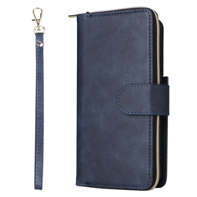For Samsung Galaxy S22 5G 9 Card Slots Zipper Wallet Bag Leather Phone Case