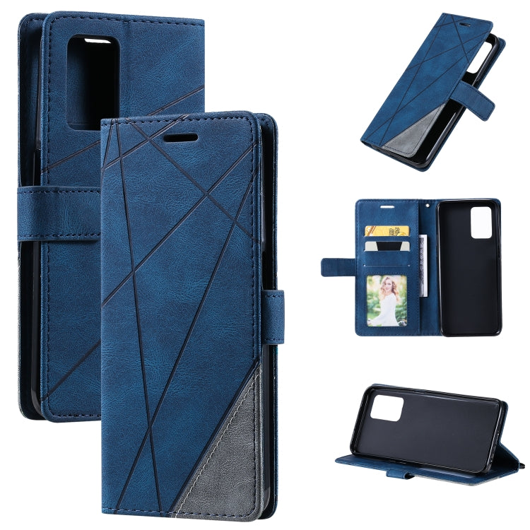 For OPPO Realme 8i Skin Feel Splicing Leather Phone Case