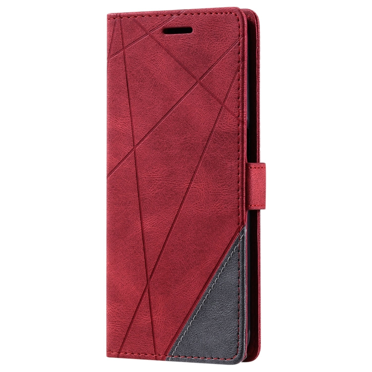 For OPPO Realme 8i Skin Feel Splicing Leather Phone Case
