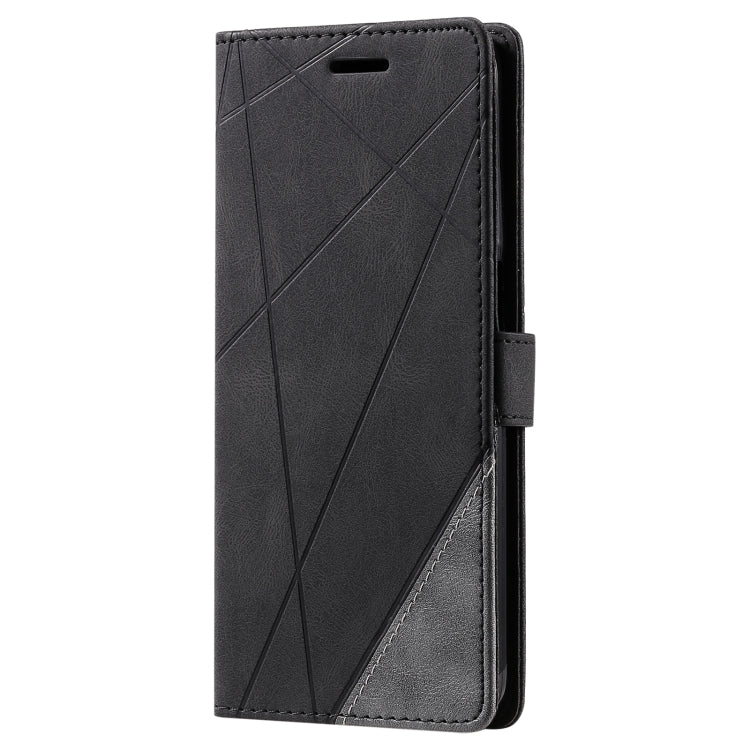 For OPPO Realme 8i Skin Feel Splicing Leather Phone Case