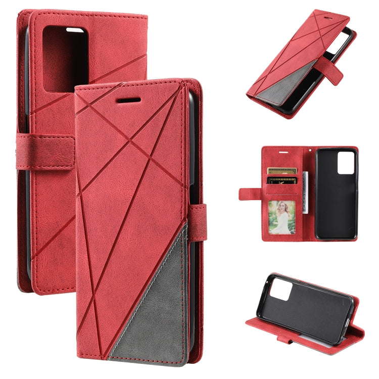 For OPPO Realme 9i Skin Feel Splicing Leather Phone Case
