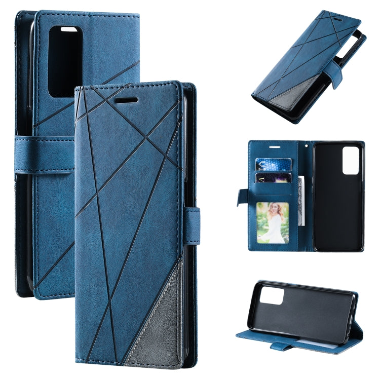 For OPPO A55s 5G Skin Feel Splicing Leather Phone Case