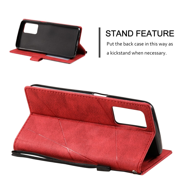 For OPPO A55s 5G Skin Feel Splicing Leather Phone Case