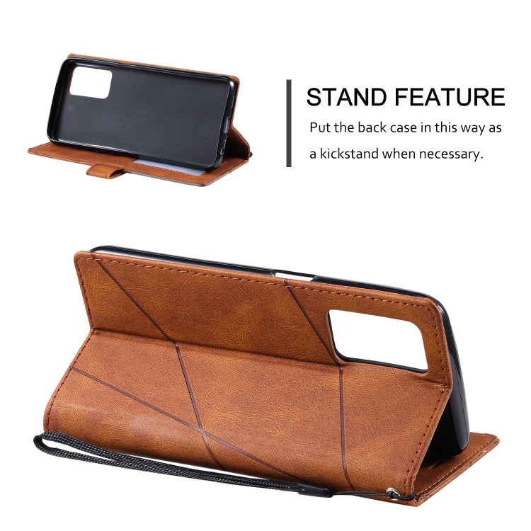 For OPPO A55s 5G Skin Feel Splicing Leather Phone Case