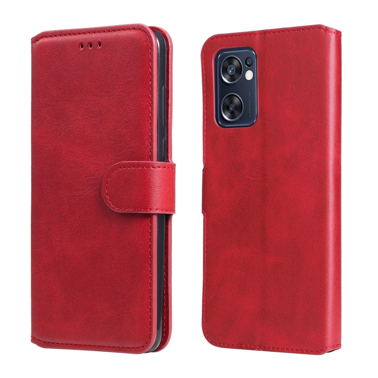 For OPPO Reno7 SE 5G Classic Calf Texture Flip Leather Case