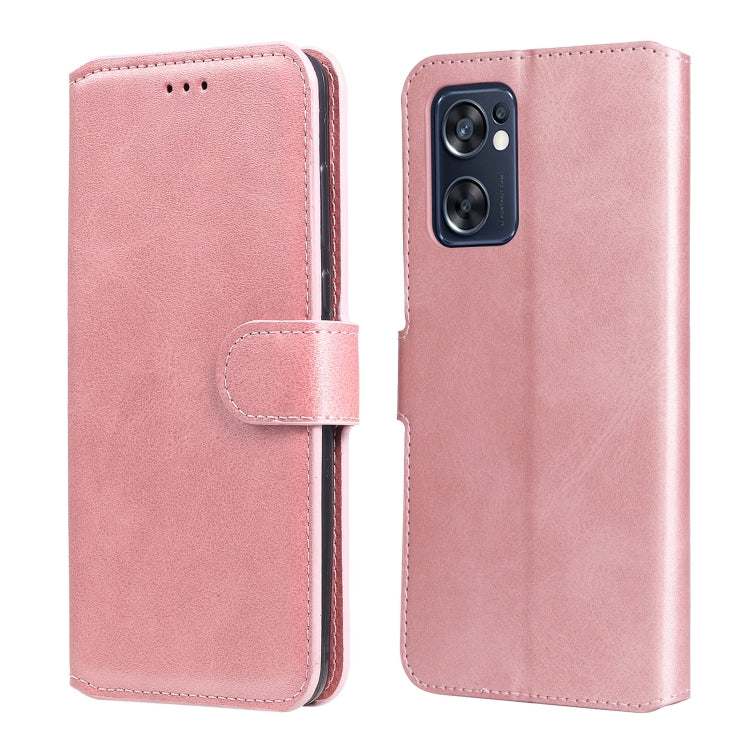 For OPPO Reno7 SE 5G Classic Calf Texture Flip Leather Case