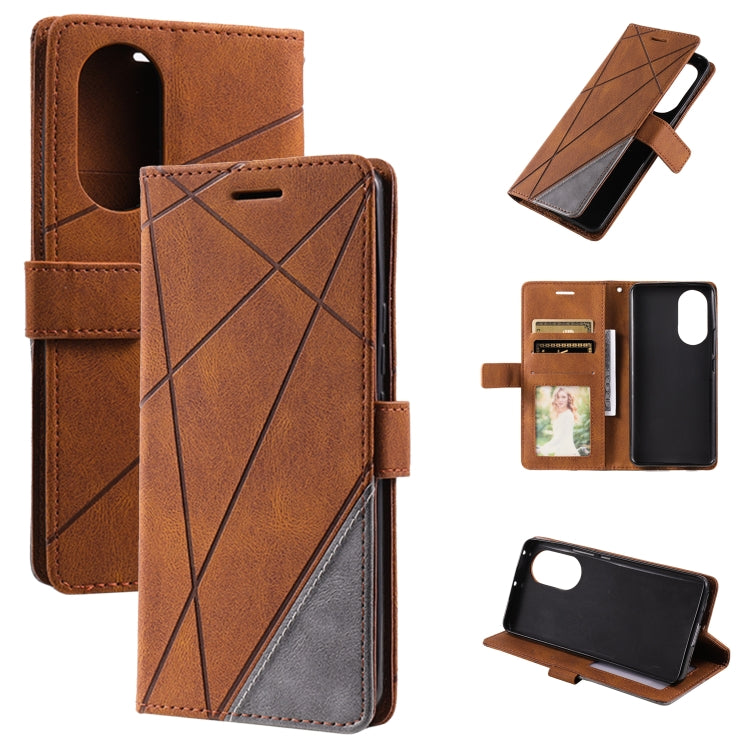 For Honor 50 Pro Skin Feel Splicing Leather Phone Case
