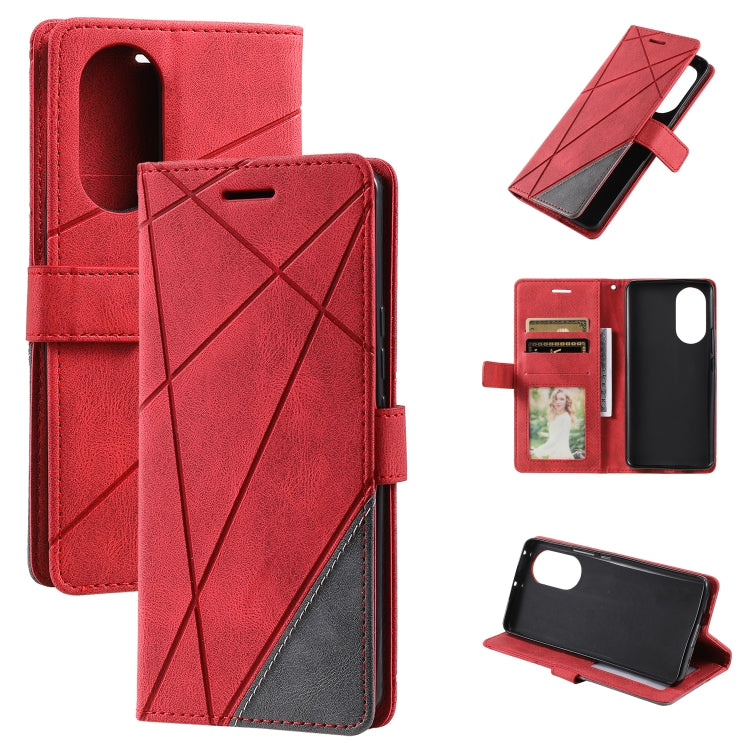 For Honor 50 Pro Skin Feel Splicing Leather Phone Case