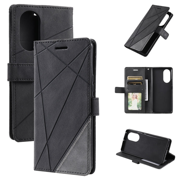 For Honor 50 Pro Skin Feel Splicing Leather Phone Case