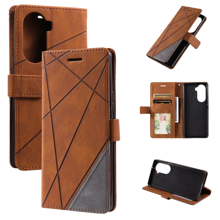 For Honor 60 Pro Skin Feel Splicing Leather Phone Case