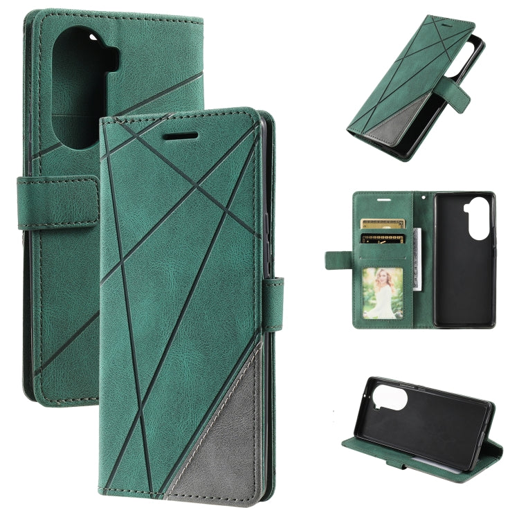 For Honor 60 Pro Skin Feel Splicing Leather Phone Case