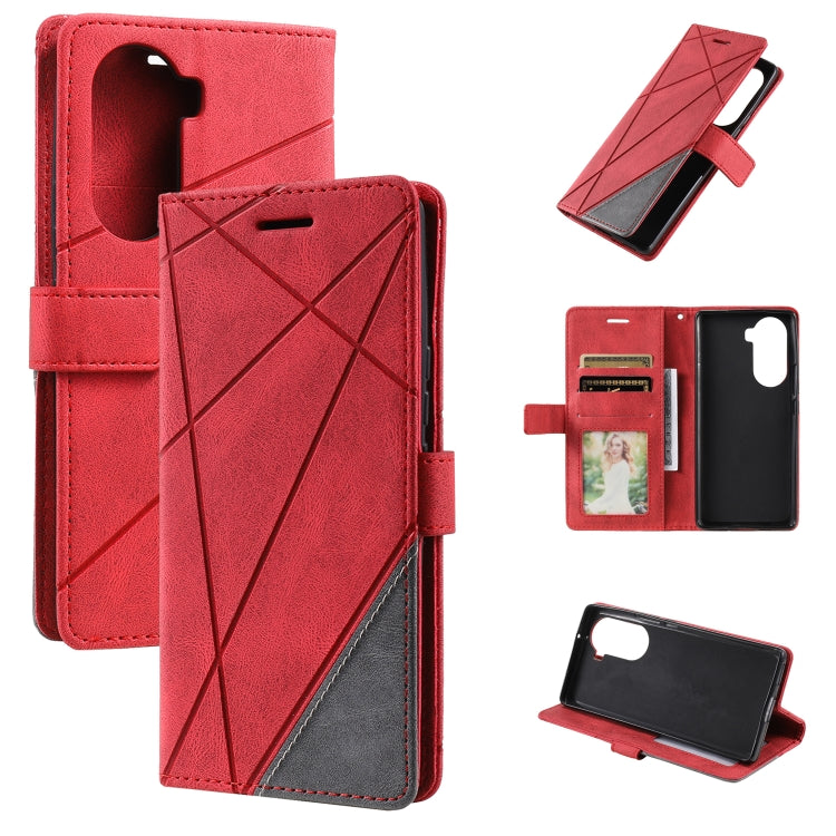 For Honor 60 Pro Skin Feel Splicing Leather Phone Case