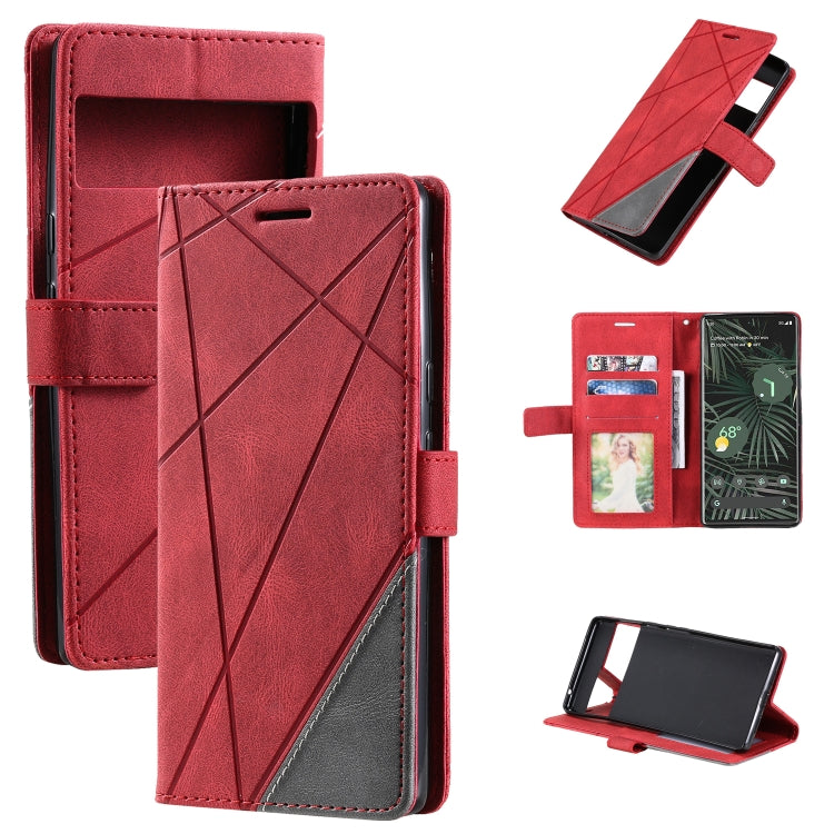 For Google Pixel 6 Pro Skin Feel Splicing Leather Phone Case