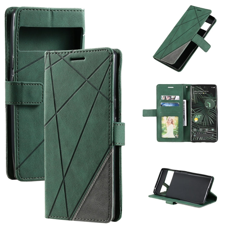 For Google Pixel 6 Pro Skin Feel Splicing Leather Phone Case