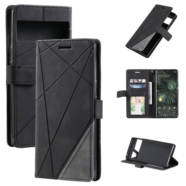 For Google Pixel 6 Skin Feel Splicing Leather Phone Case