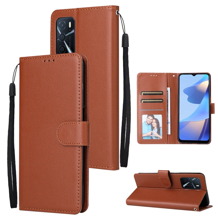 For OPPO A16 3 Card Slots Multifunctional Leather Phone Case