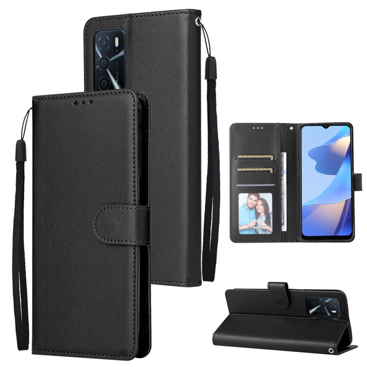 For OPPO A16 3 Card Slots Multifunctional Leather Phone Case
