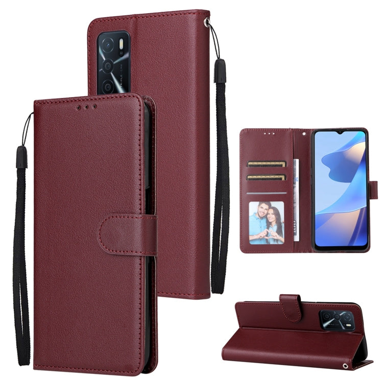 For OPPO A16 3 Card Slots Multifunctional Leather Phone Case