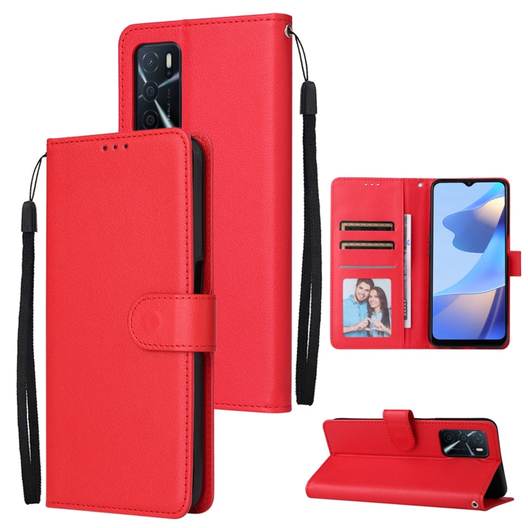 For OPPO A16 3 Card Slots Multifunctional Leather Phone Case