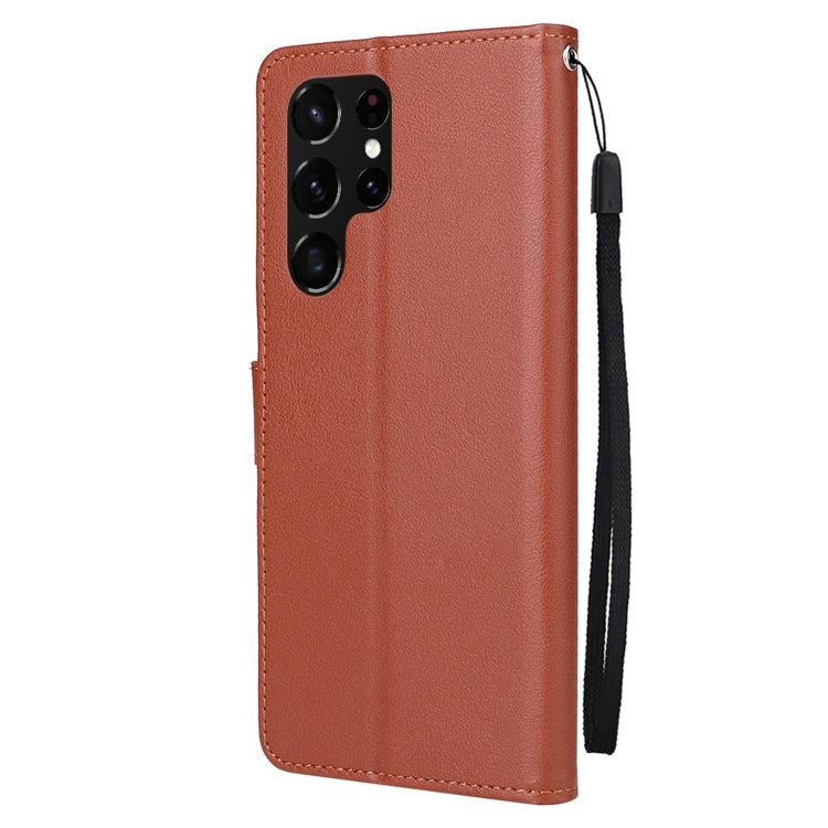For Samsung Galaxy S22 Ultra 5G 3 Card Slots Multifunctional Leather Phone Case