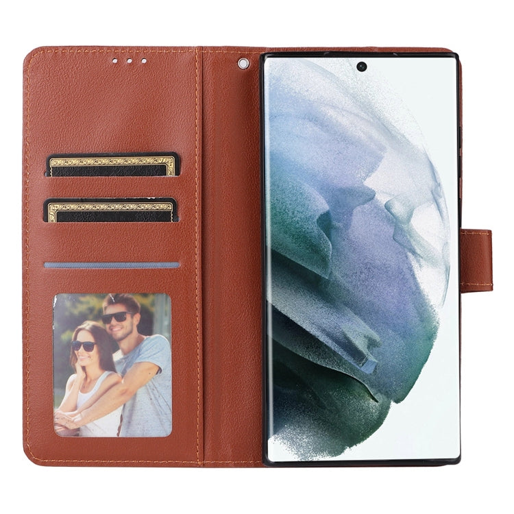 For Samsung Galaxy S22 Ultra 5G 3 Card Slots Multifunctional Leather Phone Case