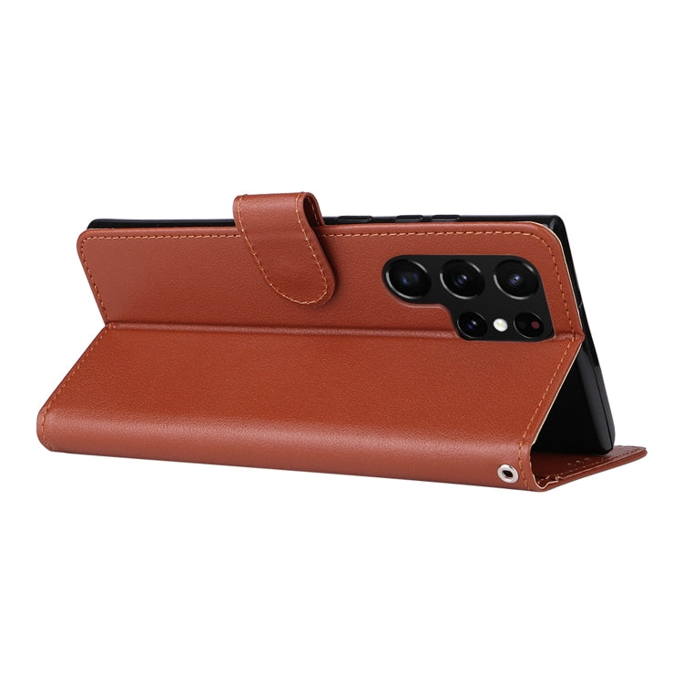 For Samsung Galaxy S22 Ultra 5G 3 Card Slots Multifunctional Leather Phone Case