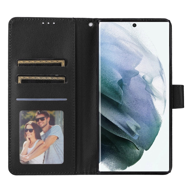 For Samsung Galaxy S22 Ultra 5G 3 Card Slots Multifunctional Leather Phone Case