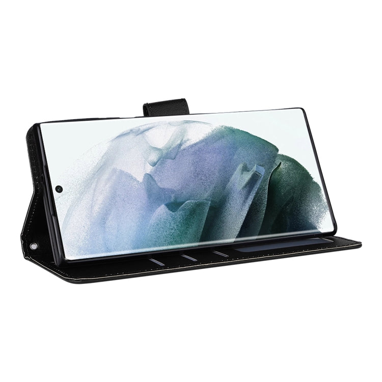 For Samsung Galaxy S22 Ultra 5G 3 Card Slots Multifunctional Leather Phone Case