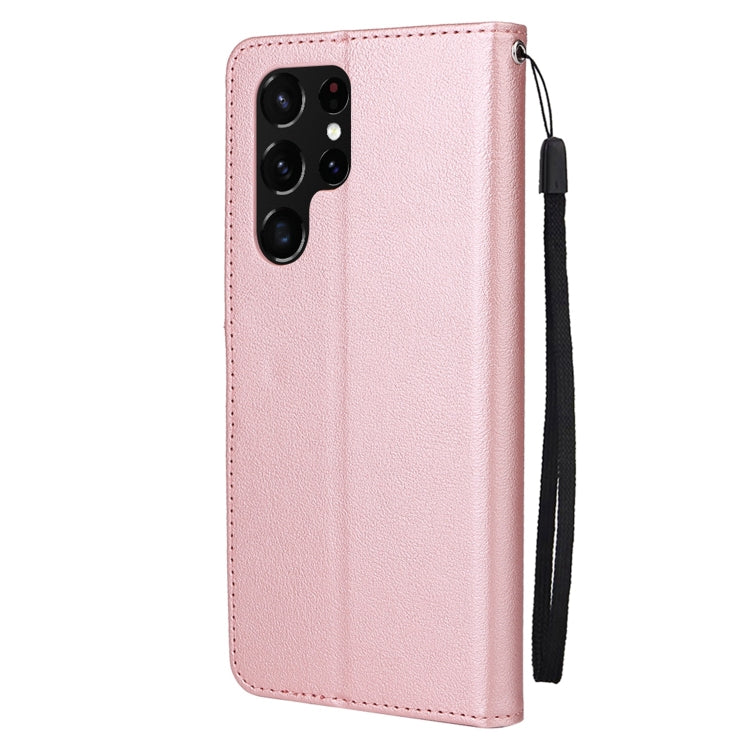 For Samsung Galaxy S22 Ultra 5G 3 Card Slots Multifunctional Leather Phone Case