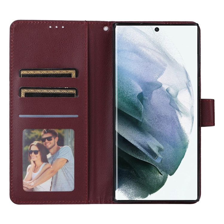 For Samsung Galaxy S22 Ultra 5G 3 Card Slots Multifunctional Leather Phone Case