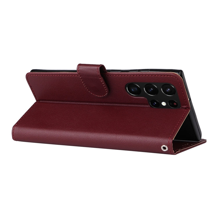 For Samsung Galaxy S22 Ultra 5G 3 Card Slots Multifunctional Leather Phone Case