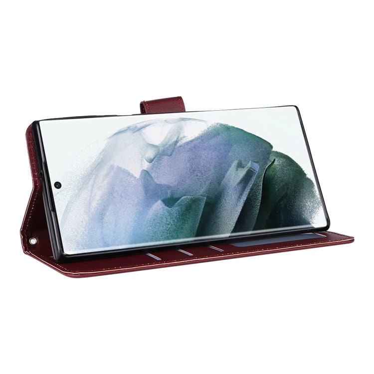 For Samsung Galaxy S22 Ultra 5G 3 Card Slots Multifunctional Leather Phone Case